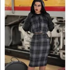 Vintage Vandalizm skirt and hooded caplet in some Grey flannel